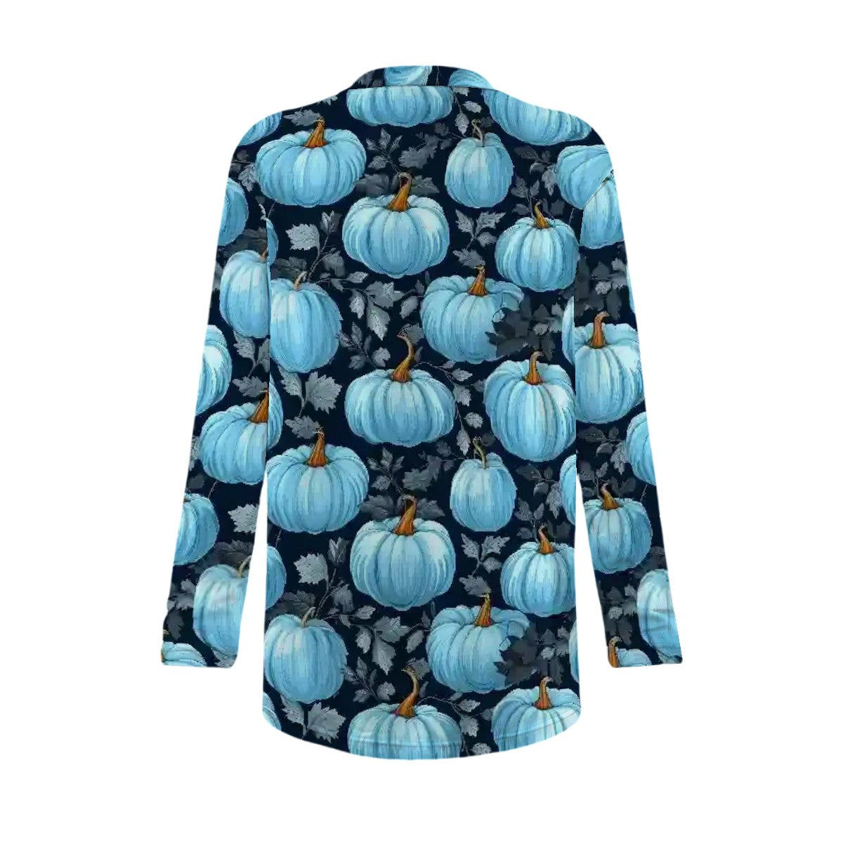 Midnight Pumpkin Vine - Women's Long-Sleeved Cardigan