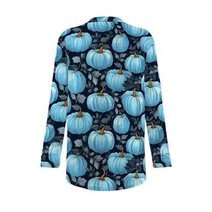 Midnight Pumpkin Vine - Women's Long-Sleeved Cardigan