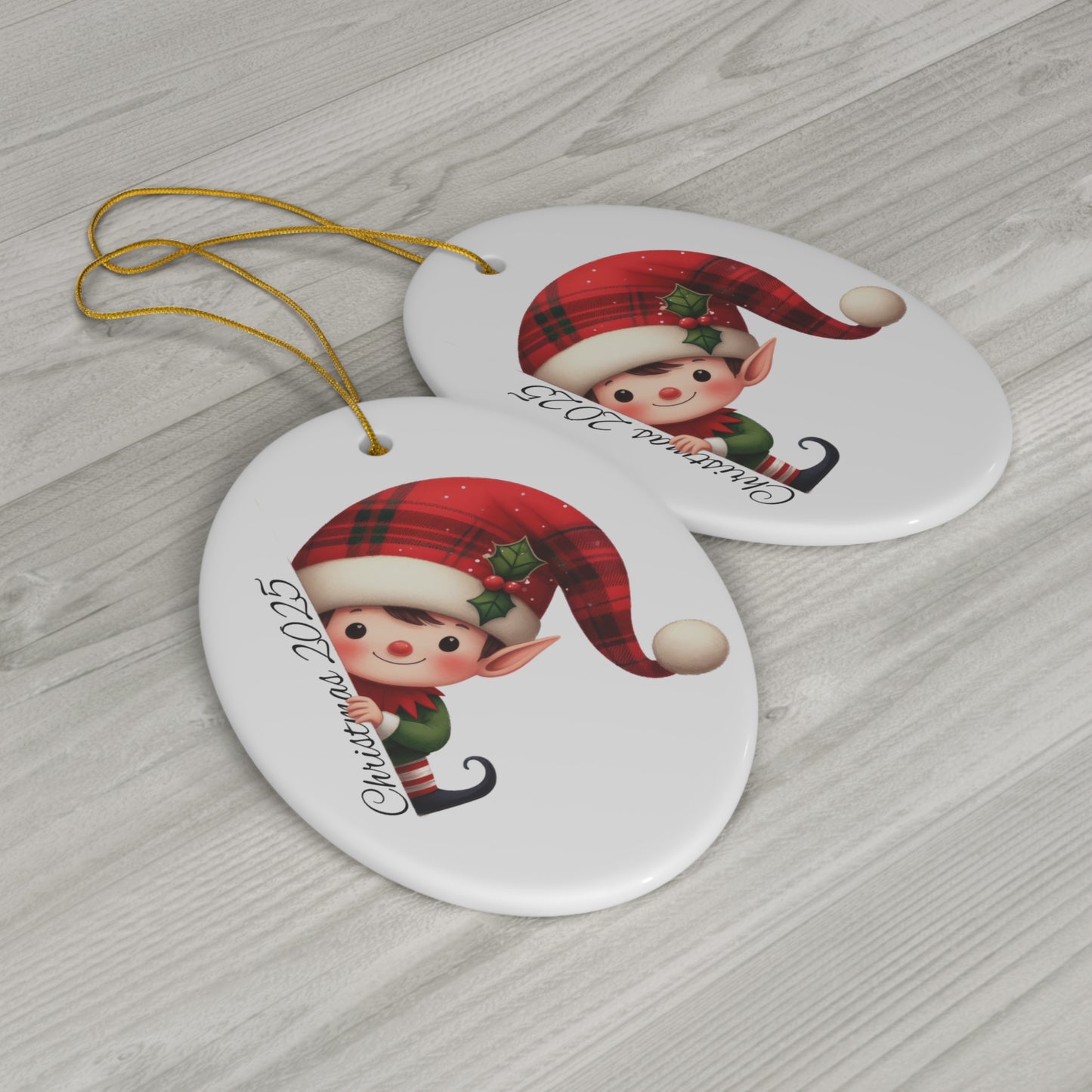 Christmas 2025 | Peeking Elf Ceramic Ornament, 1-Pack