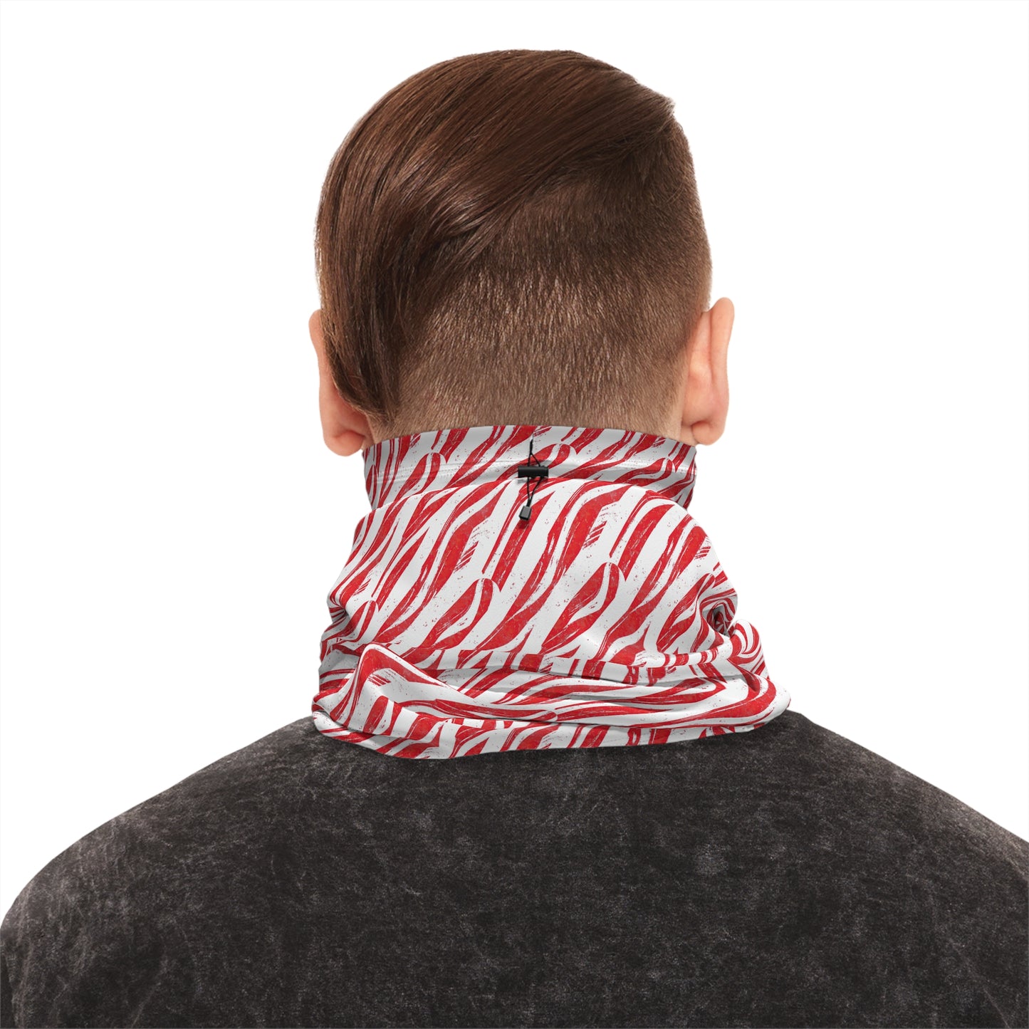 Candy Cane Zebra Neck Gaiter – Striking Holiday Style