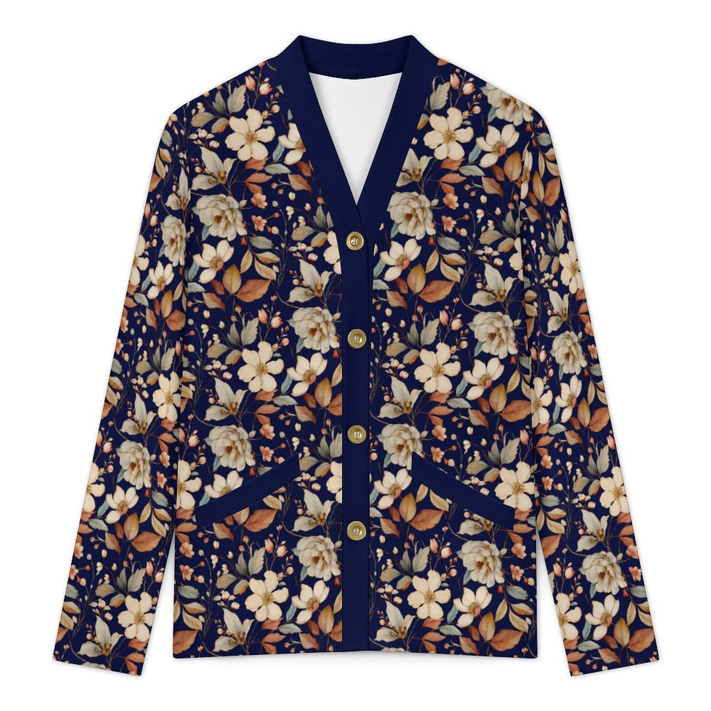 BLUE 170gsm Women's Lightweight Cardigan(All-Over Printing)