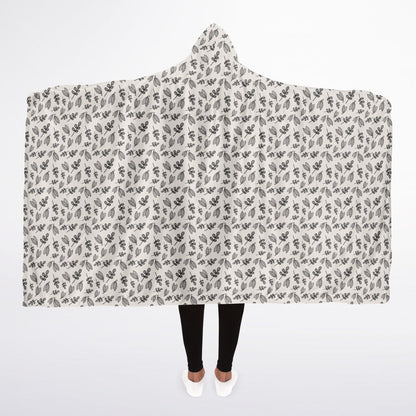 BOHO Simplicity - Leaves Hooded Blanket Micro Fleece - AOP