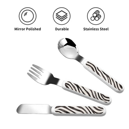 African Safari Children's Stainless Steel Cutlery Set – Safe, Durable, and Adorable