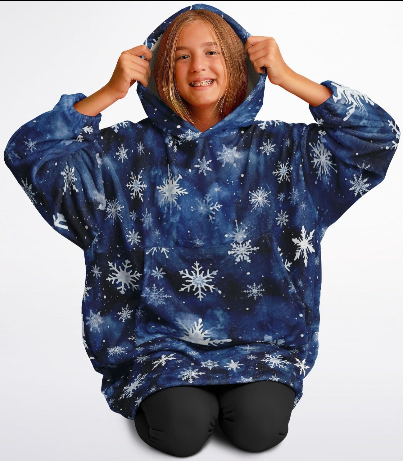 Snowflakes in the Night Sky - Youth Snug Hoodie Gift for Everyone on your List