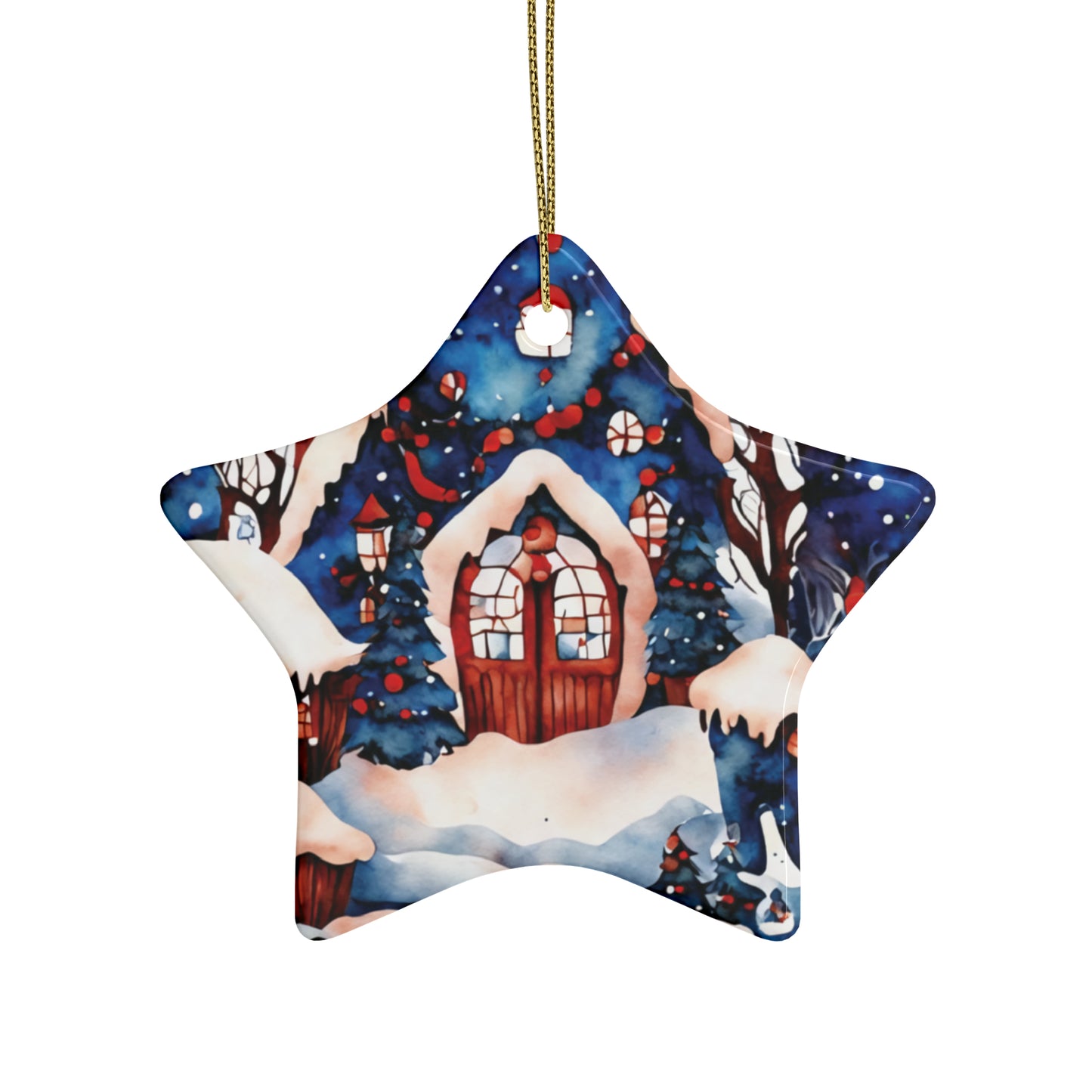 Idyllic Fantasy Christmas Scene | Ceramic Ornaments (1pcs, 5pcs, 10pcs, 20pcs) - 20