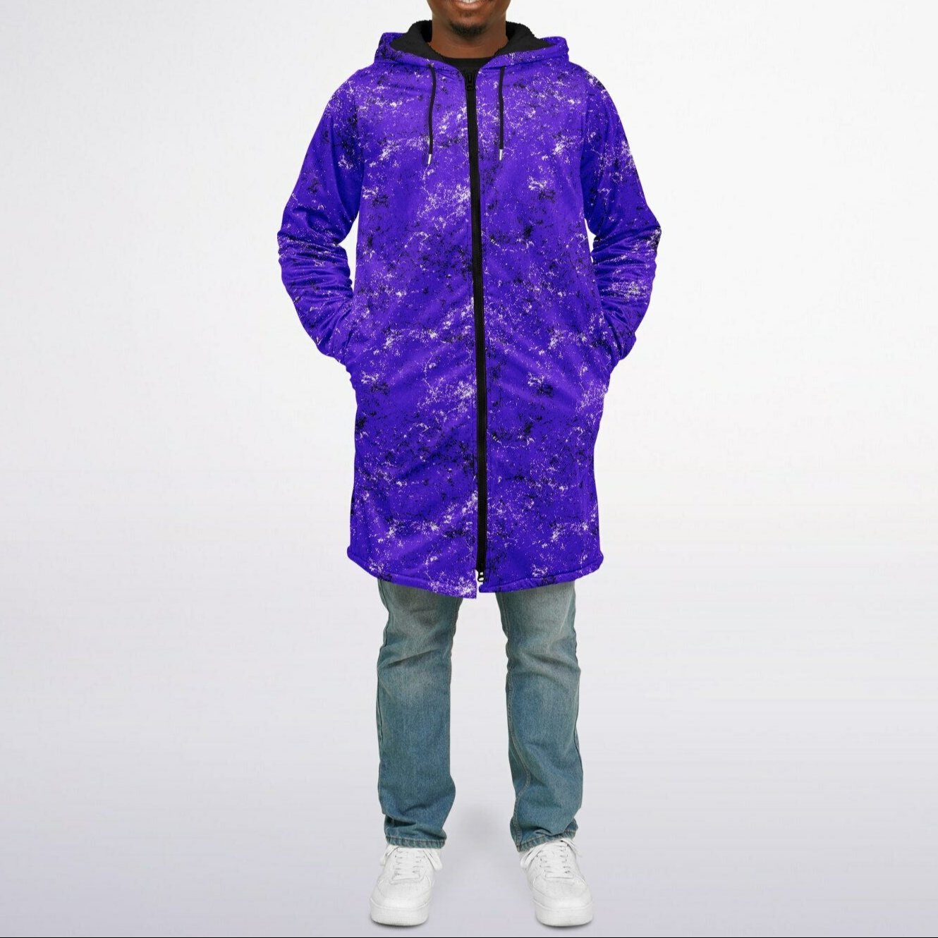 Grunge Zipper Cloak/Cape – Stylish, Warm, and Functional Purple copy