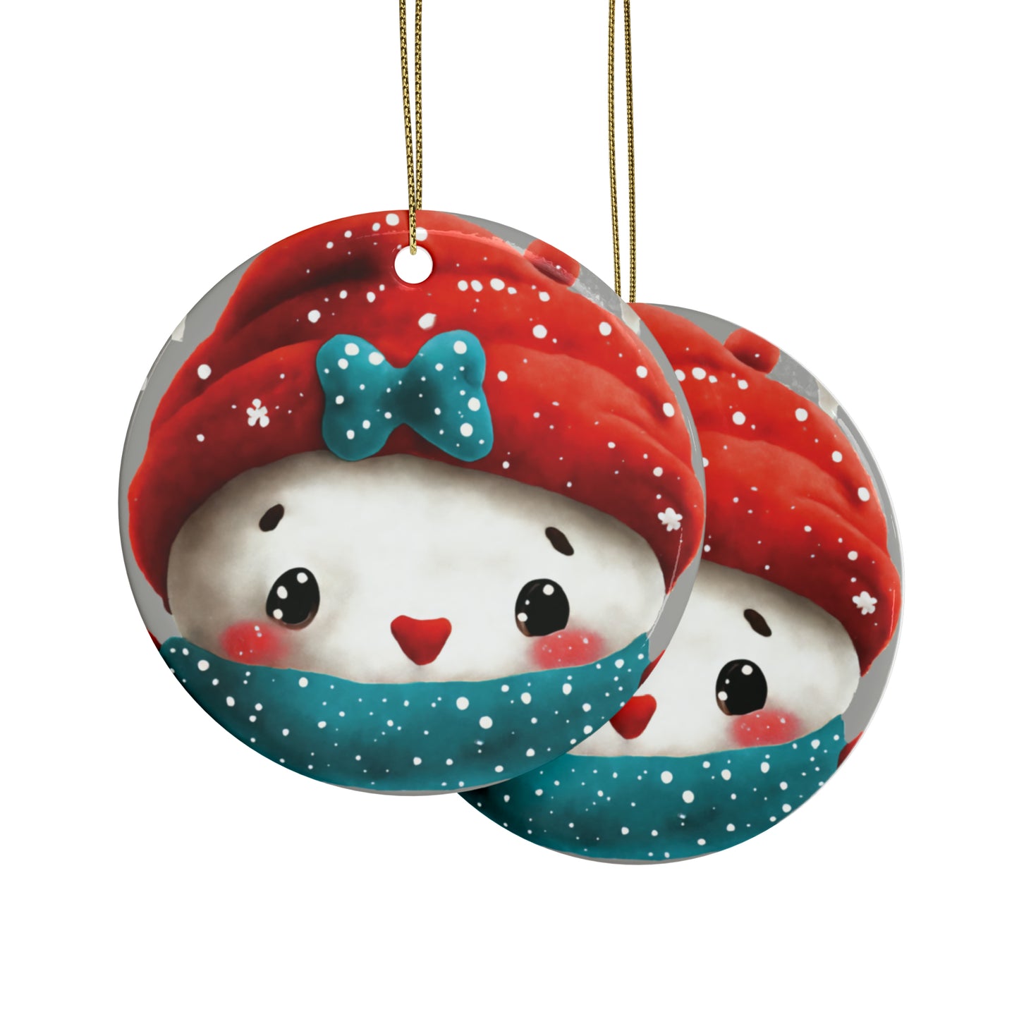 Woodland Creature | Ceramic Christmas Ornaments (1pcs, 5pcs, 10pcs, 20pcs) - Design 9