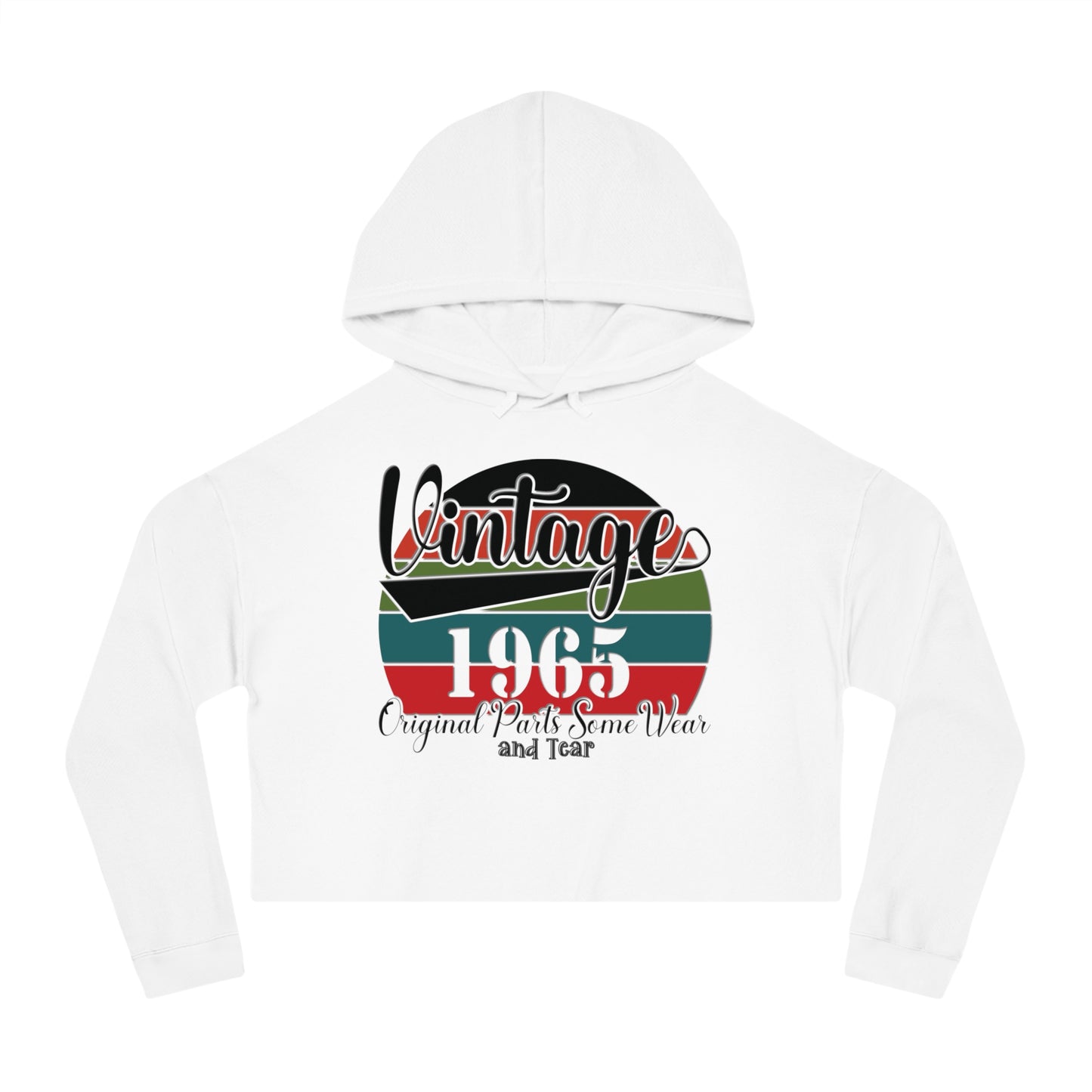 Vintage 1965 Original Parts with Some Wear & Tear - Women’s Cropped Hooded Sweatshirt