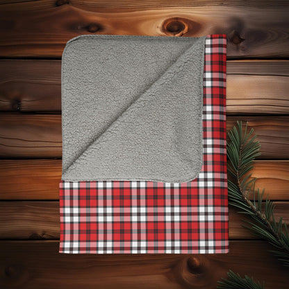 Red Cape Breton Tartan - Fleece Sherpa Blanket in 2 Sizes