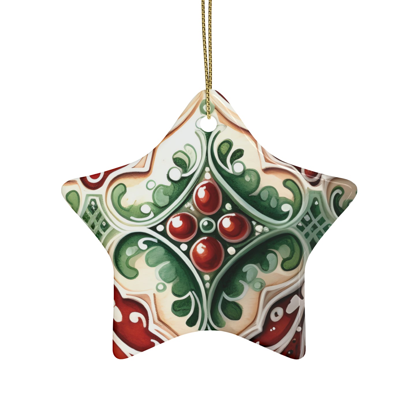 Green & Red Ruby Ceramic Christmas Ornaments (1pcs, 5pcs, 10pcs, 20pcs)