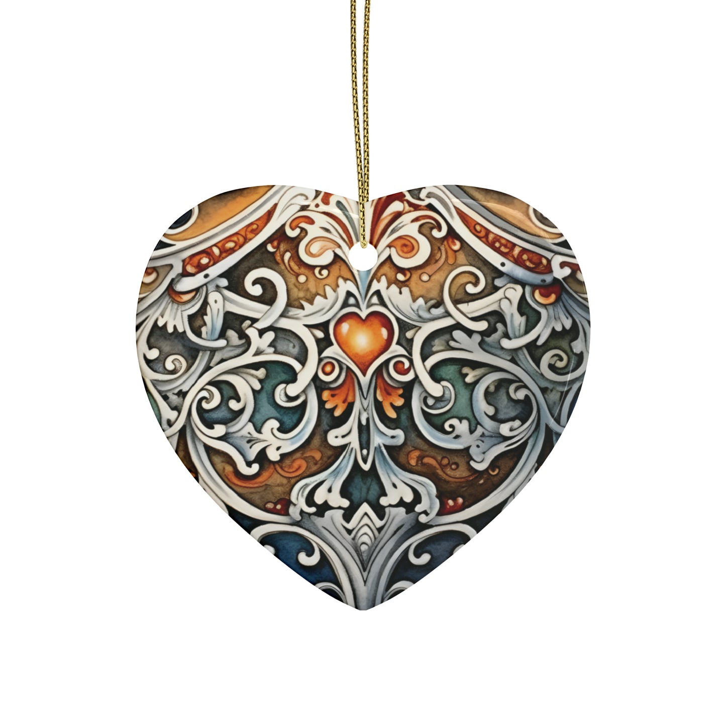 Gold Heart Gem | Ceramic Ornaments (1pcs, 5pcs, 10pcs, 20pcs)