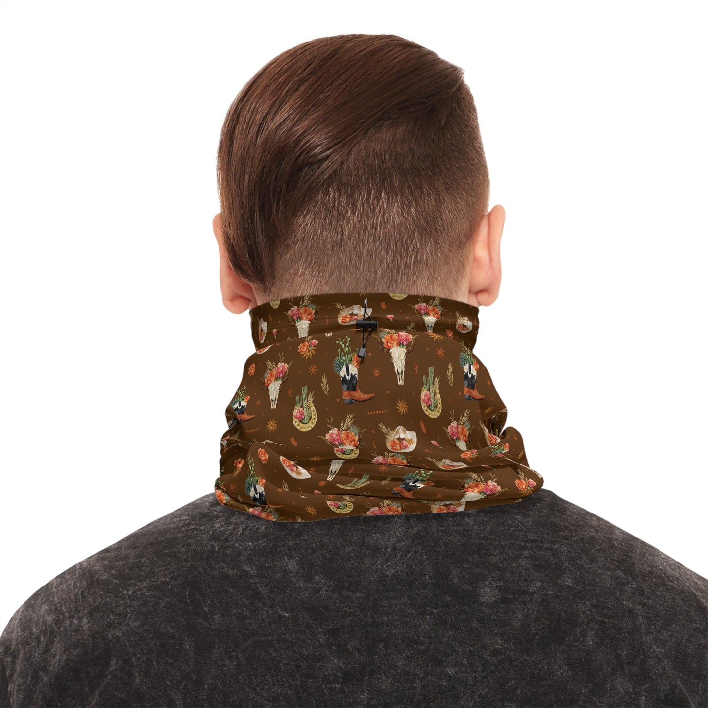 Western Bloom Neck Gaiter – Rustic Charm with Floral Flair