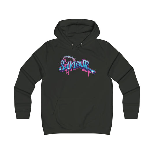 SAVIOUR - Women's College Hoodie in Wonderful Canadian Spelling!