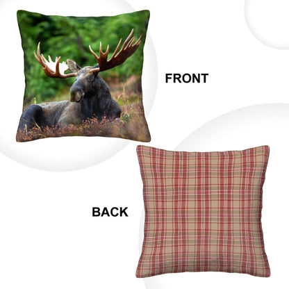 Majestic Moose - Corduroy Throw Pillow Covers with Core (Double-Sided Design)