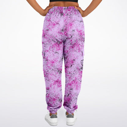 Pink & Black on Purple Canadian Grunge - Athletic Cargo Sweatpants