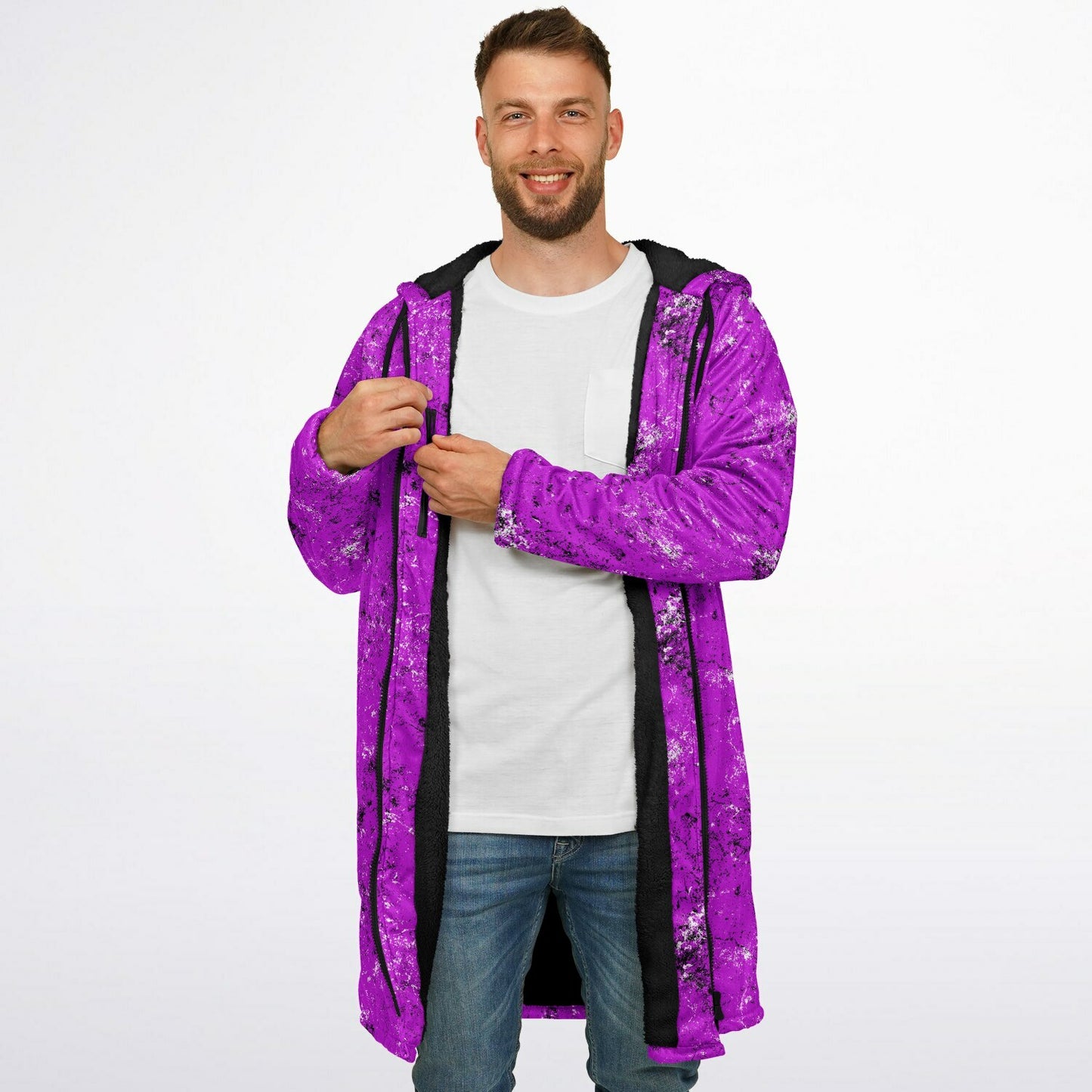 Grunge Zipper Cloak | Stylish, Warm, and Functional - Magenta