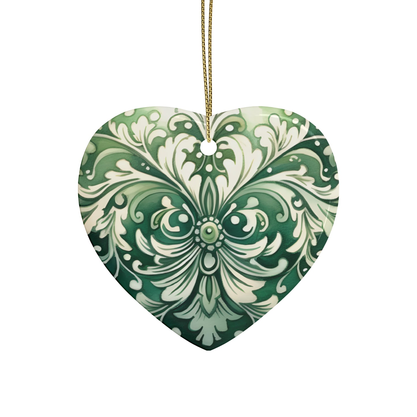 Green Swirl Ceramic Christmas Ornaments (1pcs, 5pcs, 10pcs, 20pcs)