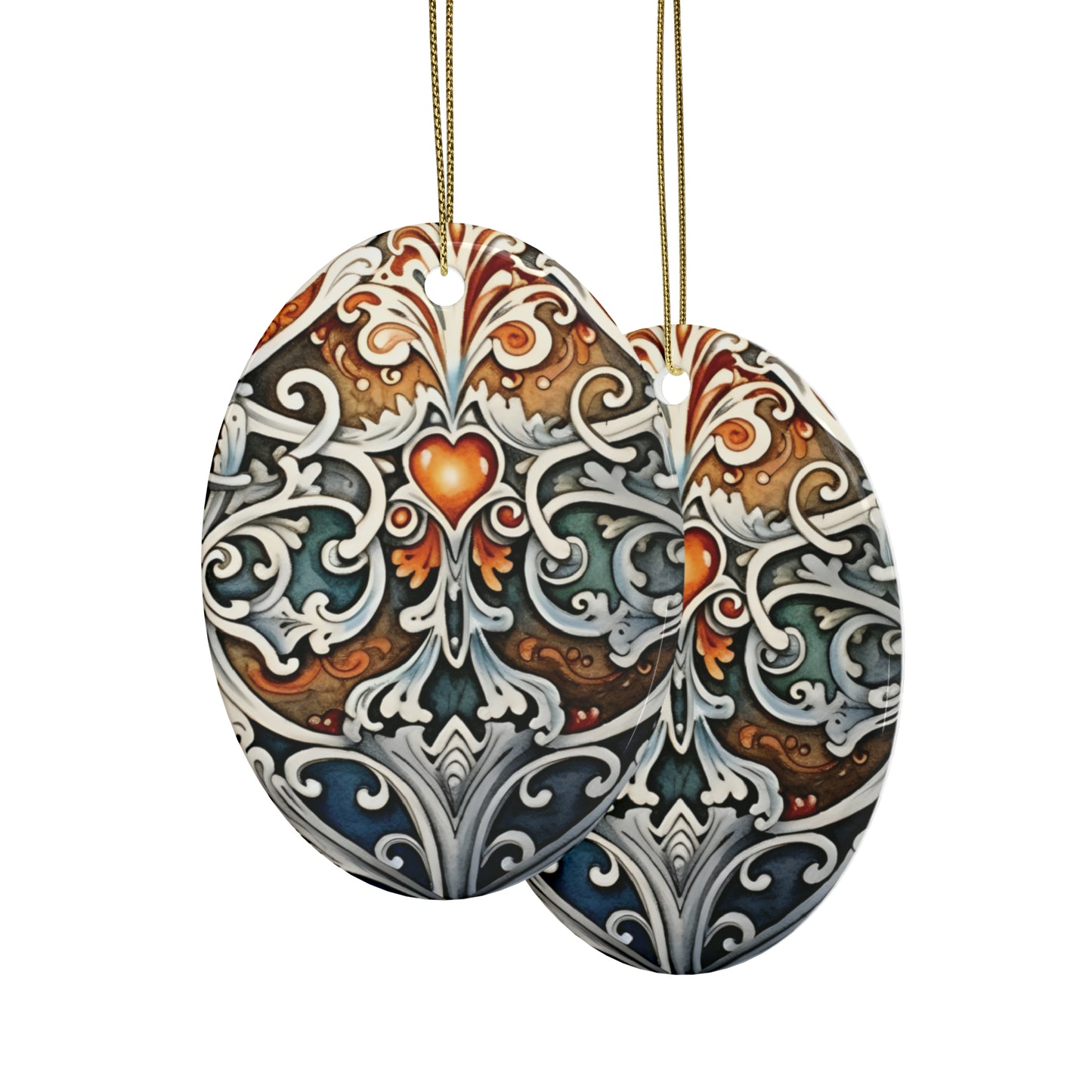 Gold Heart Gem | Ceramic Ornaments (1pcs, 5pcs, 10pcs, 20pcs)