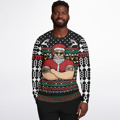 Santa's a Bouncer Ugly Sweater - Athletic Sweatshirt