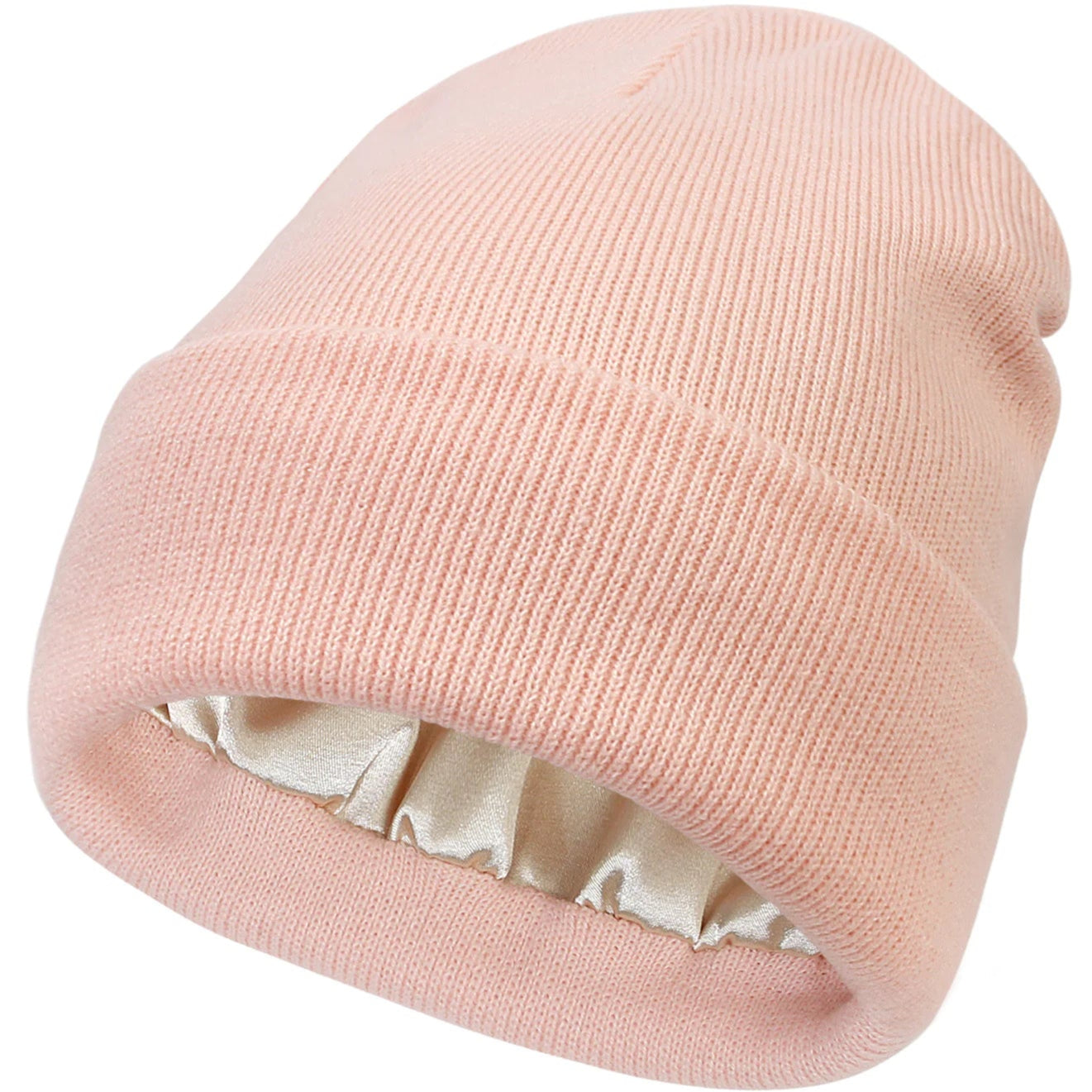 Satin Lined Knitted Toque Beanie – Curly & Dry Hair Protection