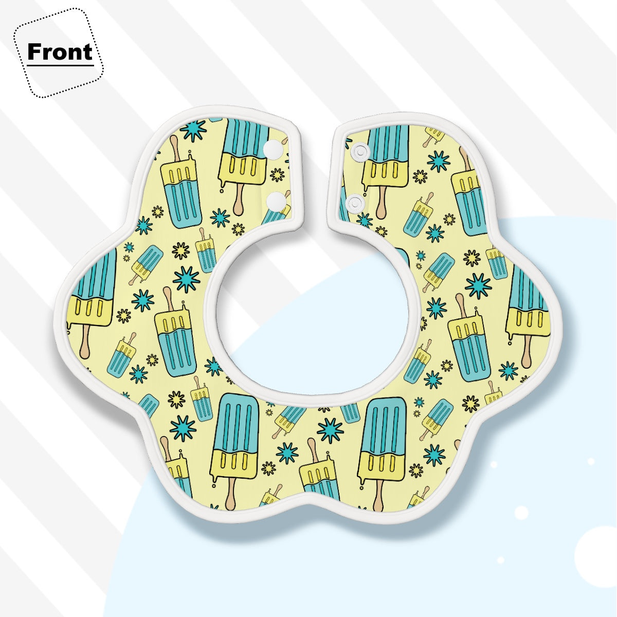 Popsicle Print - Soft Petal-Shaped Baby Bibs – Cotton Comfort for Little Ones