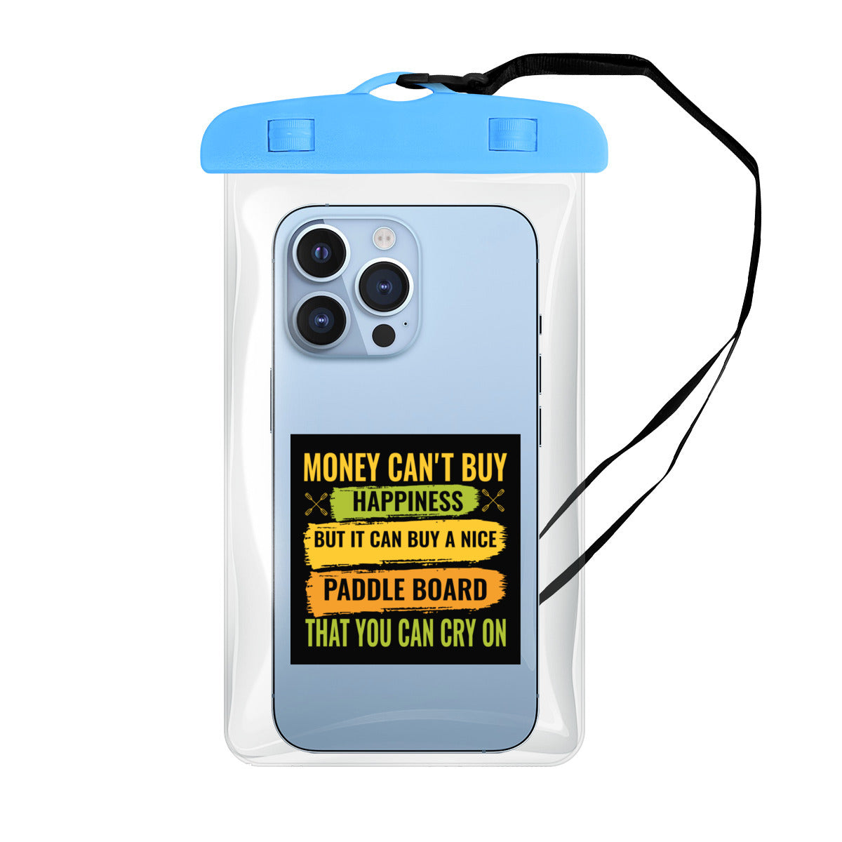 Money Can't Buy Happiness - Clear Waterproof Phone Pouch Case | PVC - PNG