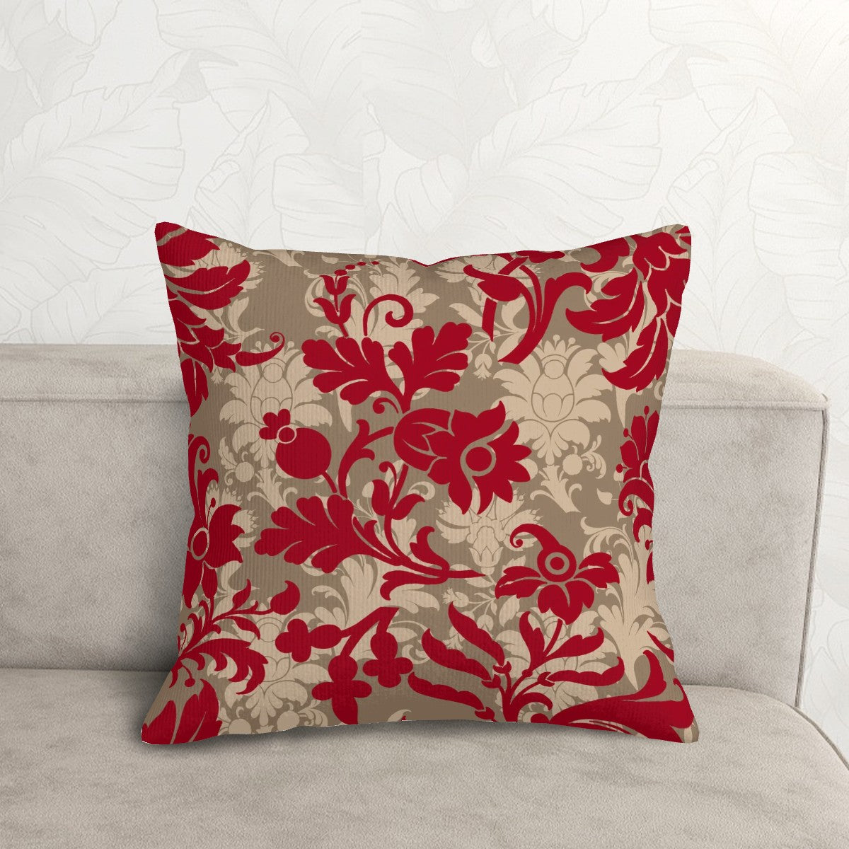 Layered Flower Motif - Corduroy Throw Pillow Cover with Core (Double-Sided Design)