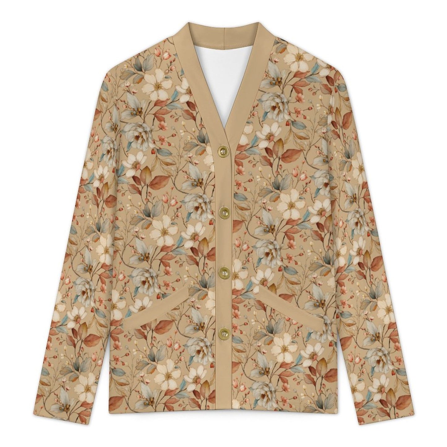 Camel 170gsm Women's Lightweight Cardigan(All-Over Printing)