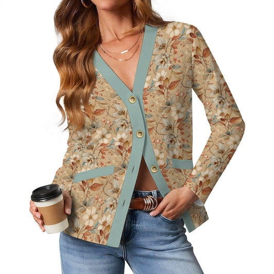 Camel Green 170gsm Women's Lightweight Cardigan