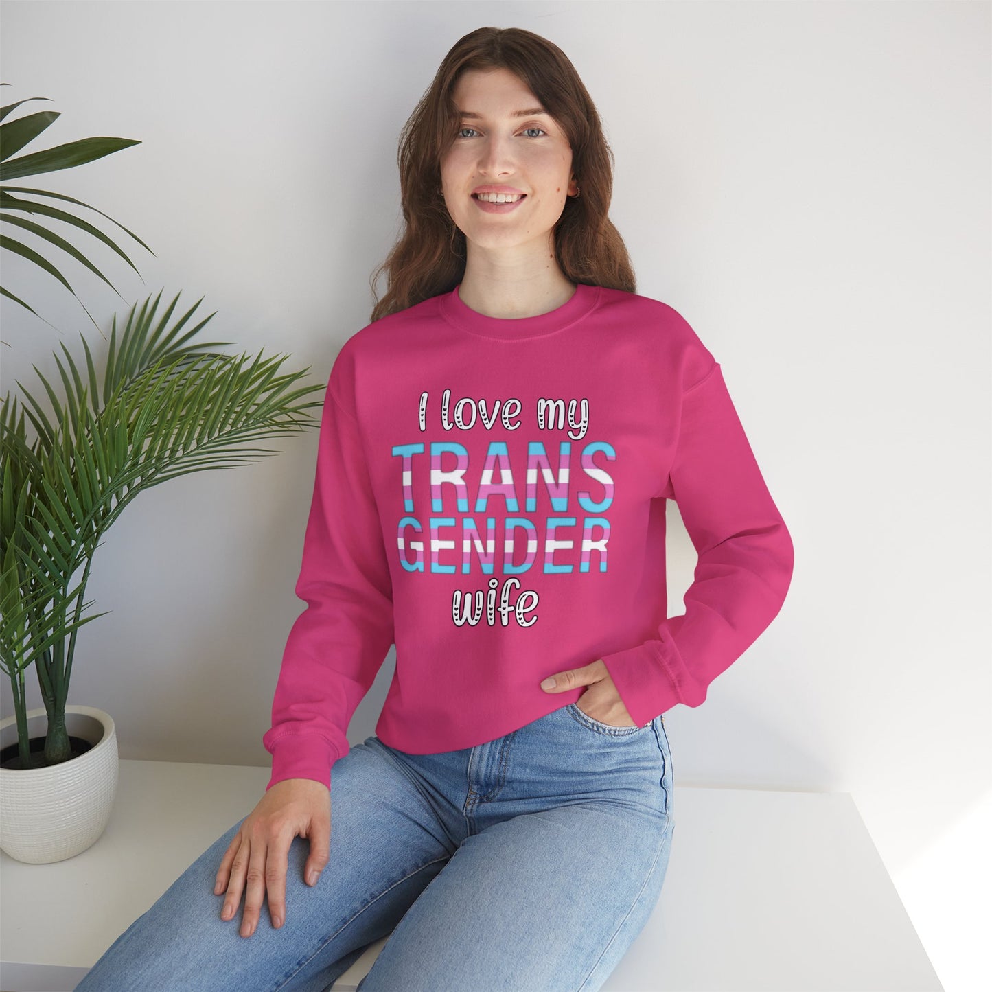 I Love My Transgender Wife | Unisex Heavy Blend™ Crewneck Sweatshirt