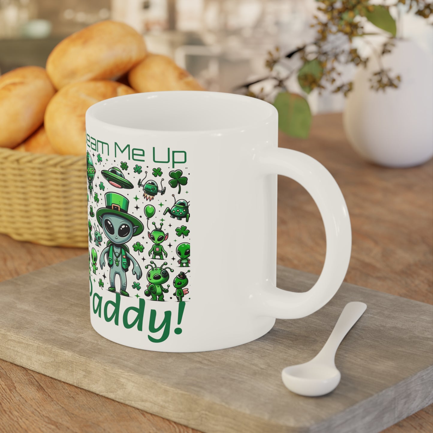 Beam Me Up Paddy! - Ceramic Mugs (11oz\15oz\20oz) for St. Patrick's Day Sci-fi Fun