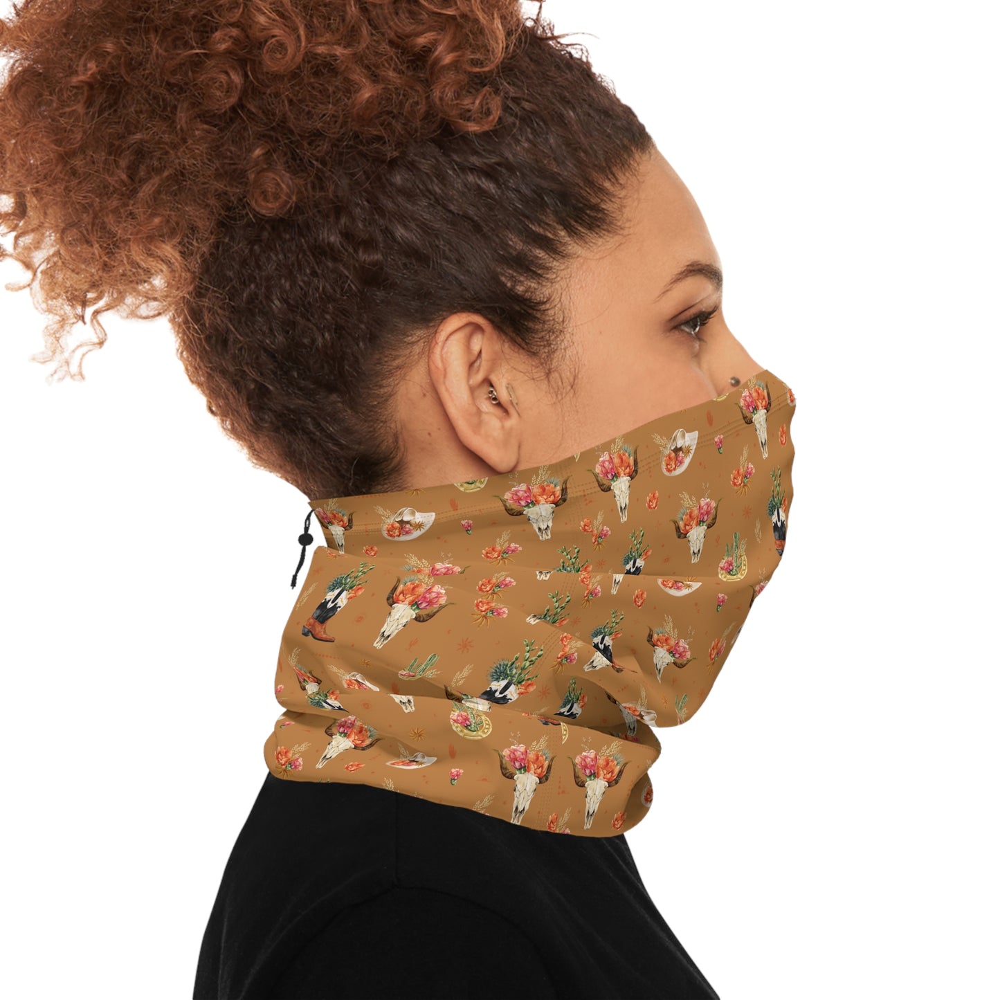 Western Bloom Neck Gaiter – Rustic Charm with Floral Flair