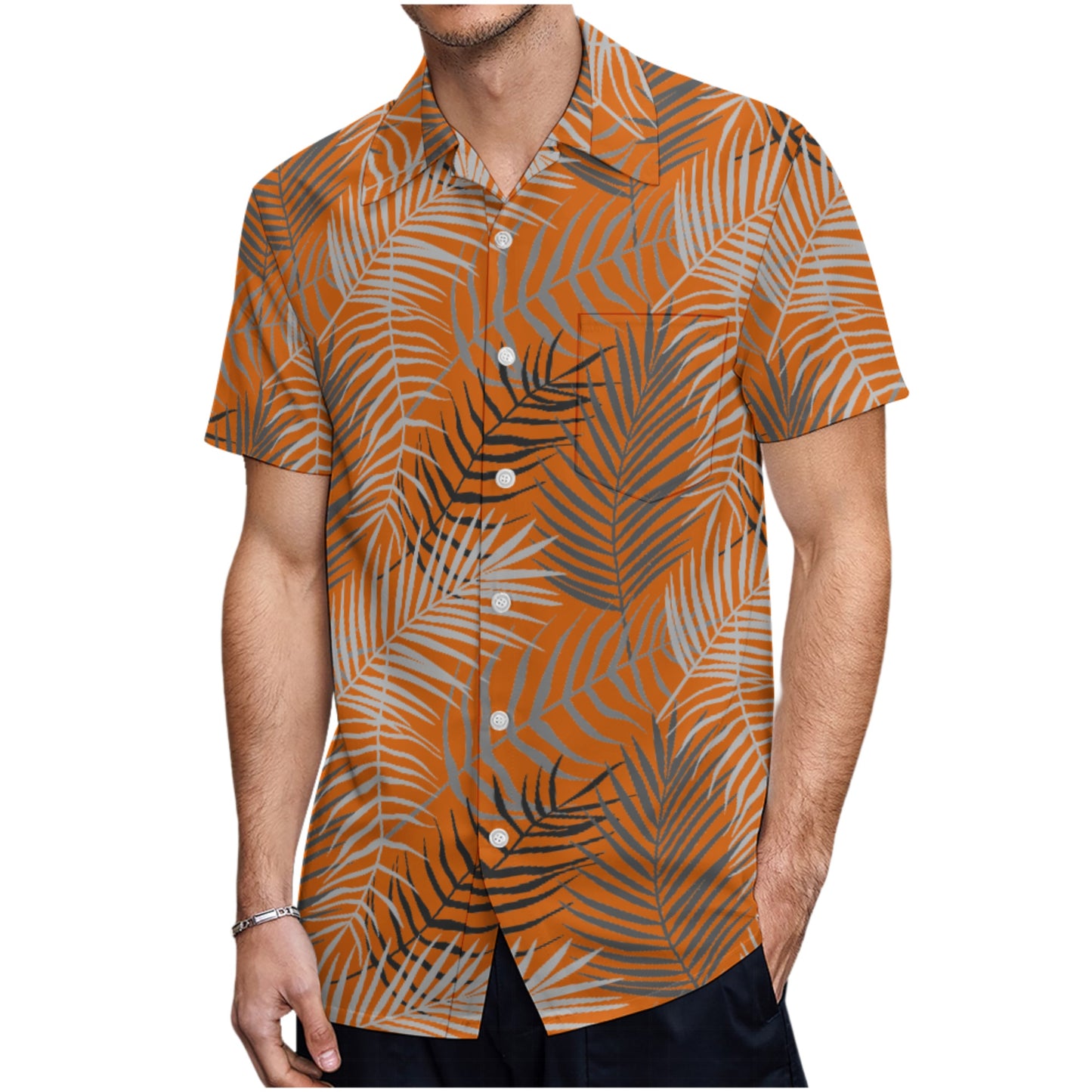 Tropical Fern Button Up Hawaiian Shirt - Perfect for your Summer Getaway!