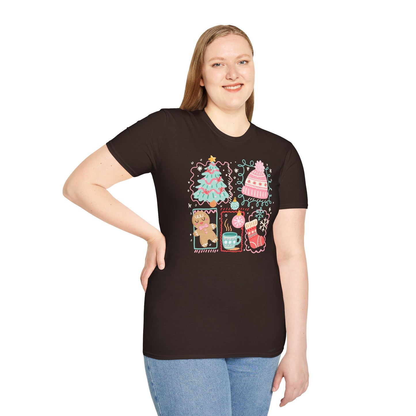Christmas Retro Coquette | Unisex Soft-Style Cotton T-Shirt – Lightweight, Comfortable, Everyday Ready