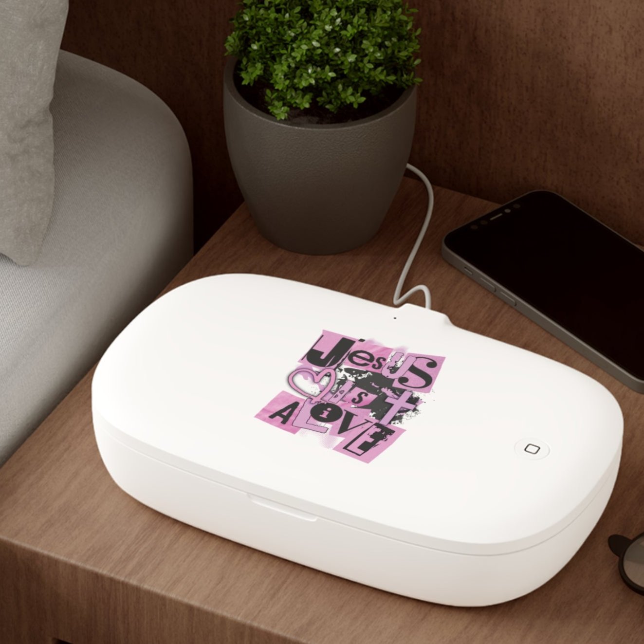 Jesus Is Alive - Pink - UV Phone Sanitizer and Wireless Charging Pad