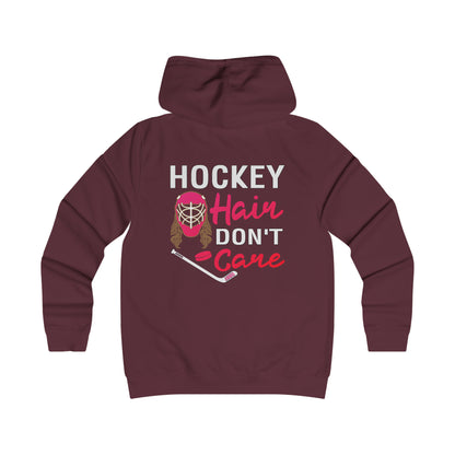 Hockey Hair Don't Care -  Women's College Hoodie - Women's Hockey