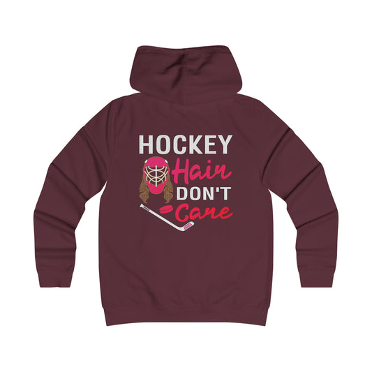 Hockey Hair Don't Care -  Women's College Hoodie - Women's Hockey