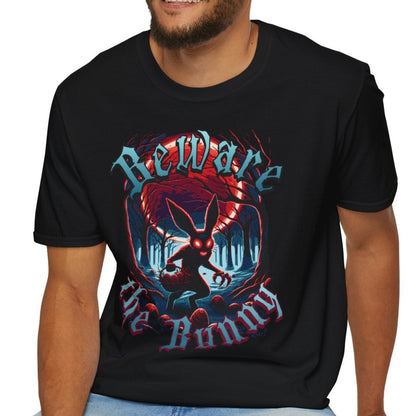 Beware the Bunny - Unisex Softstyle T-Shirt - Dark Easter Bunny Tee