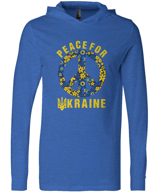 Peace For Ukraine | Jersey Hooded Long Sleeve Tee