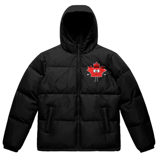 Friendly Canadian Maple | Hooded Puffer Jacket