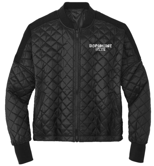 Dopamine Hits | Women's Boxy Quilted Jacket - Snowflakes