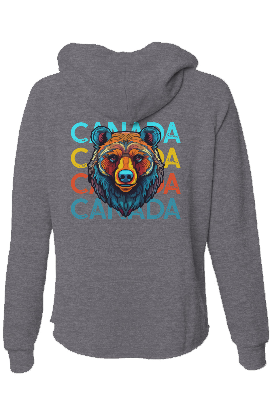CANADA Bear | Women's Lightweight Wash Zip Hoodie - Front & Back Print