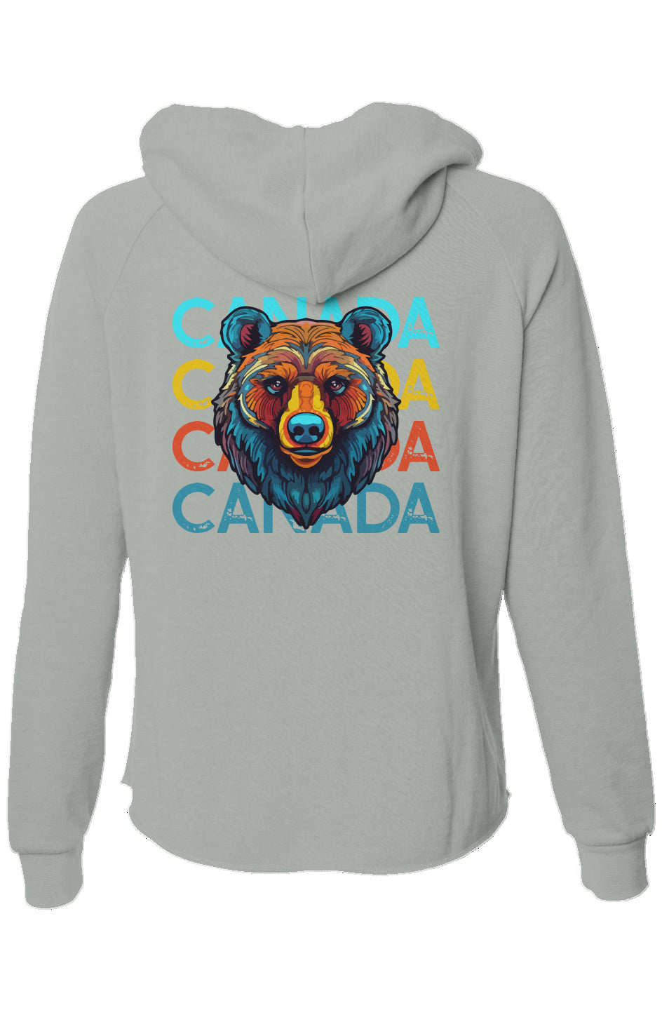 CANADA Bear | Women's Lightweight Wash Zip Hoodie - Front & Back Print