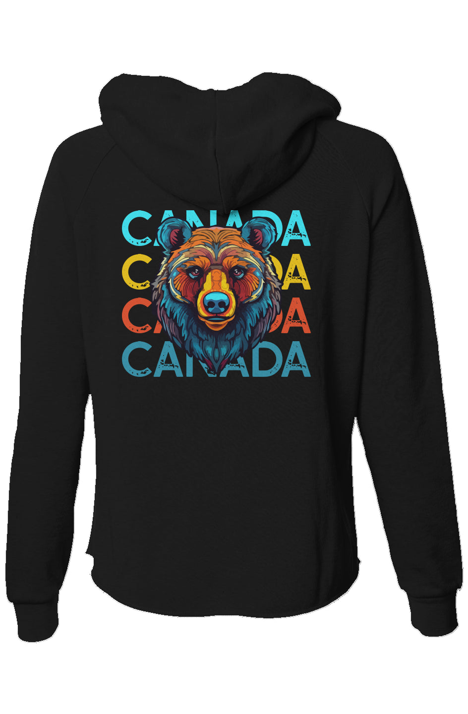 CANADA Bear | Women's Lightweight Wash Zip Hoodie - Front & Back Print