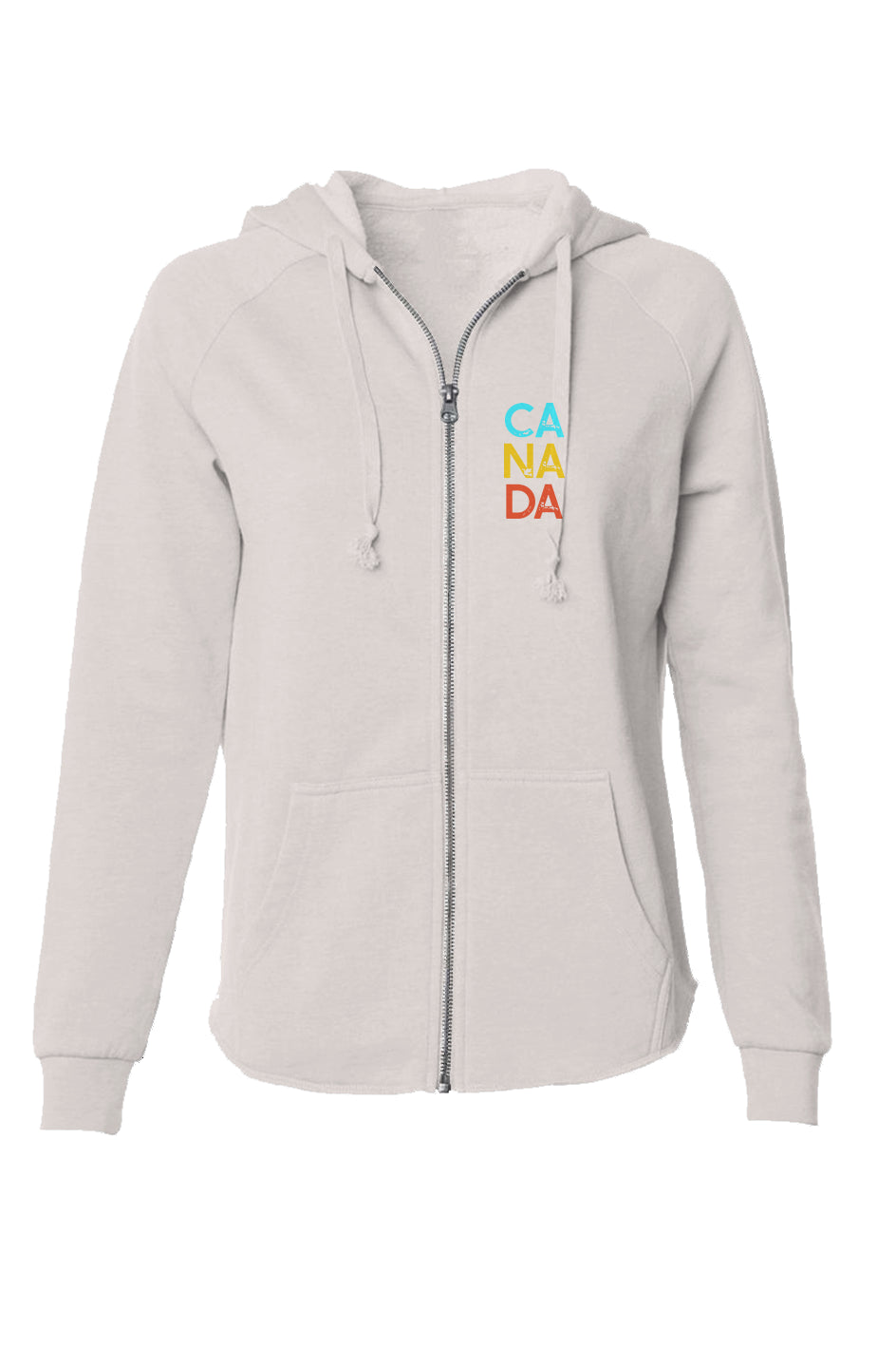 CANADA Bear | Women's Lightweight Wash Zip Hoodie - Front & Back Print