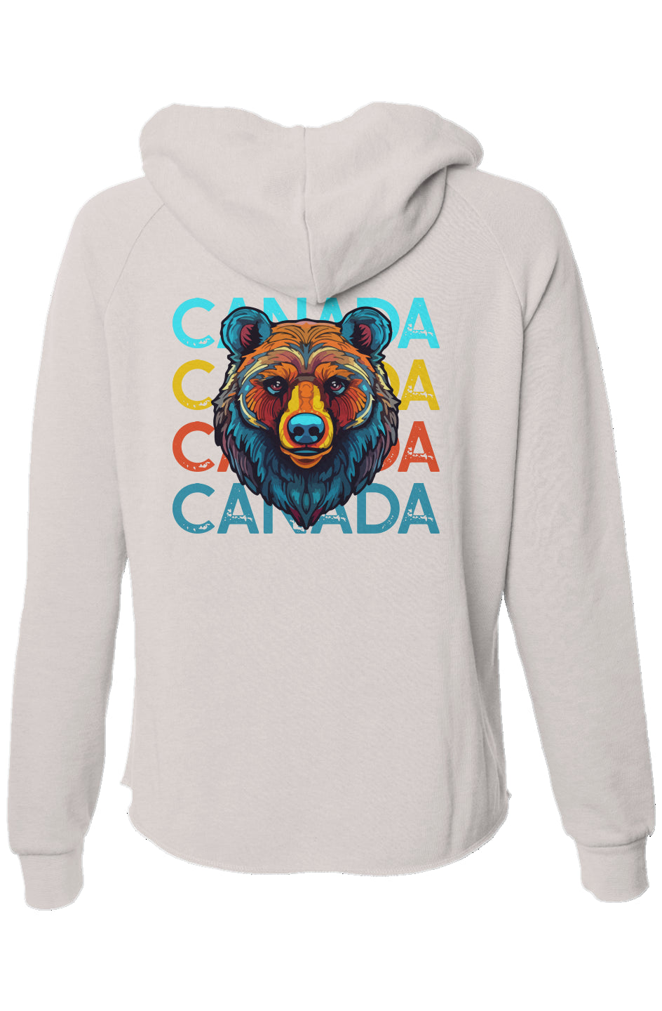 CANADA Bear | Women's Lightweight Wash Zip Hoodie - Front & Back Print