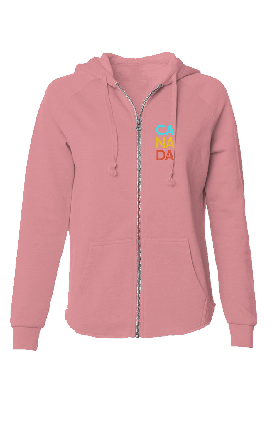 CANADA Bear | Women's Lightweight Wash Zip Hoodie - Front & Back Print