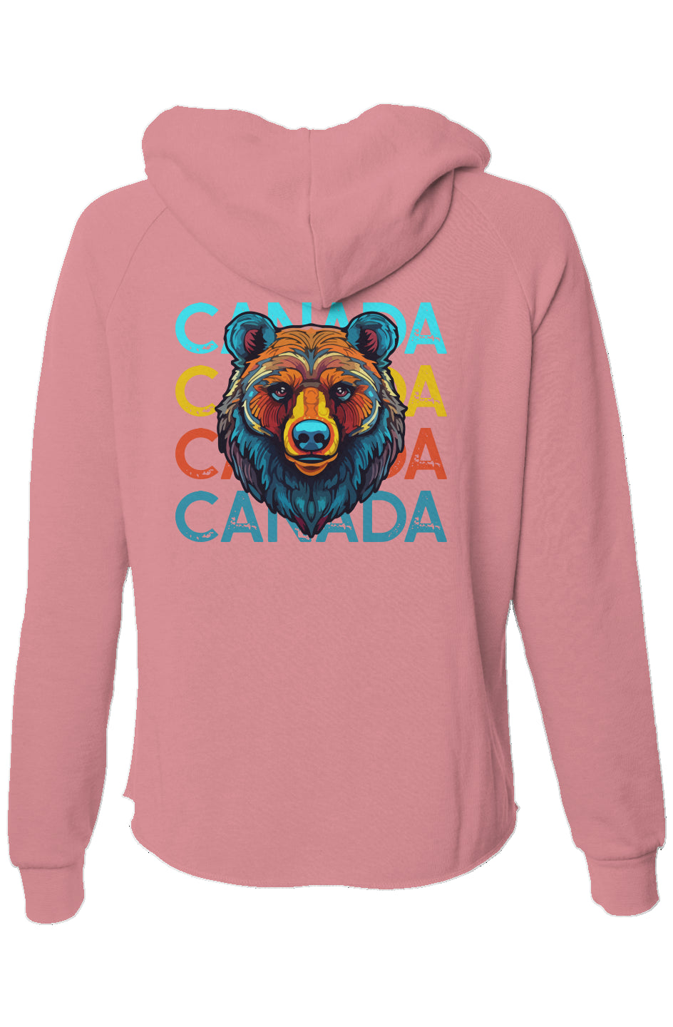 CANADA Bear | Women's Lightweight Wash Zip Hoodie - Front & Back Print