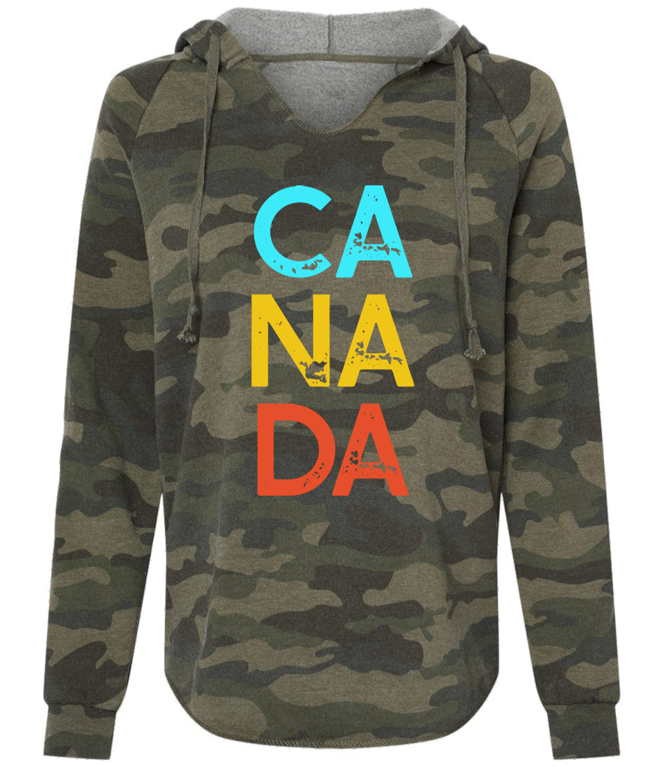 CANADA | Women's Lightweight Camo Hooded Sweatshirt - RETRO