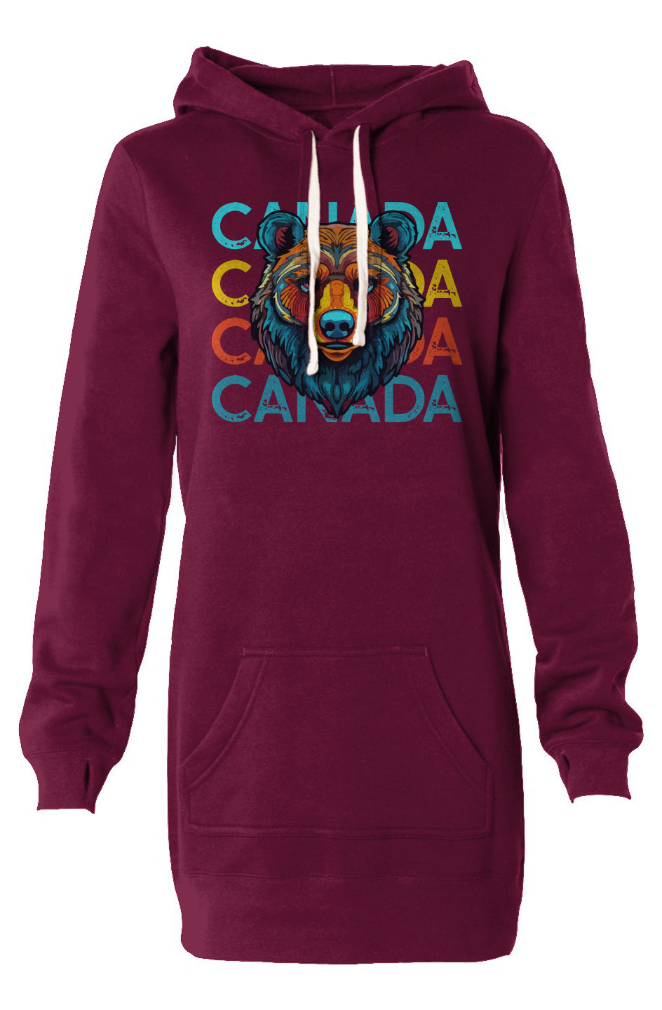 CANADA Bear | Hooded Sweatshirt Dress - Retro